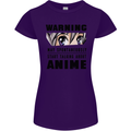Warning May Start Talking About Anime Funny Womens Petite Cut T-Shirt Purple