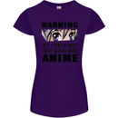 Warning May Start Talking About Anime Funny Womens Petite Cut T-Shirt Purple