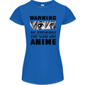 Warning May Start Talking About Anime Funny Womens Petite Cut T-Shirt Royal Blue