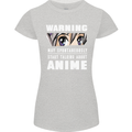 Warning May Start Talking About Anime Funny Womens Petite Cut T-Shirt Sports Grey