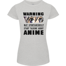 Warning May Start Talking About Anime Funny Womens Petite Cut T-Shirt Sports Grey