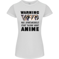 Warning May Start Talking About Anime Funny Womens Petite Cut T-Shirt White