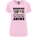Warning May Start Talking About Anime Funny Womens Wider Cut T-Shirt Light Pink