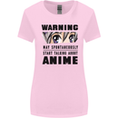 Warning May Start Talking About Anime Funny Womens Wider Cut T-Shirt Light Pink