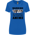 Warning May Start Talking About Anime Funny Womens Wider Cut T-Shirt Royal Blue