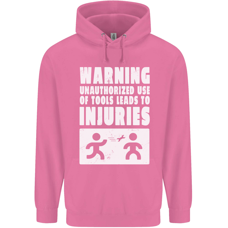 Warning Tools Builder Plumber Electrician Childrens Kids Hoodie Azalea
