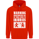Warning Tools Builder Plumber Electrician Childrens Kids Hoodie Bright Red