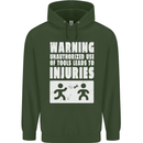Warning Tools Builder Plumber Electrician Childrens Kids Hoodie Forest Green
