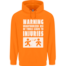 Warning Tools Builder Plumber Electrician Childrens Kids Hoodie Orange