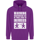 Warning Tools Builder Plumber Electrician Childrens Kids Hoodie Purple