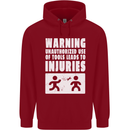 Warning Tools Builder Plumber Electrician Childrens Kids Hoodie Red
