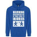 Warning Tools Builder Plumber Electrician Childrens Kids Hoodie Royal Blue
