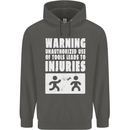 Warning Tools Builder Plumber Electrician Childrens Kids Hoodie Storm Grey