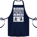 Warning Tools Builder Plumber Electrician Cotton Apron 100% Organic Navy Blue