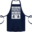 Warning Tools Builder Plumber Electrician Cotton Apron 100% Organic Navy Blue
