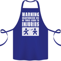 Warning Tools Builder Plumber Electrician Cotton Apron 100% Organic Royal Blue