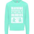 Warning Tools Builder Plumber Electrician Kids Sweatshirt Jumper Peppermint