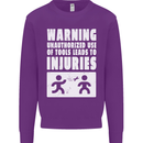 Warning Tools Builder Plumber Electrician Kids Sweatshirt Jumper Purple