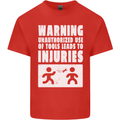 Warning Tools Builder Plumber Electrician Kids T-Shirt Childrens Red