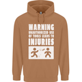 Warning Tools Builder Plumber Electrician Mens 80% Cotton Hoodie Caramel Latte