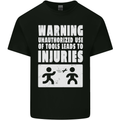 Warning Tools Builder Plumber Electrician Mens Cotton T-Shirt Tee Top Black