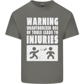 Warning Tools Builder Plumber Electrician Mens Cotton T-Shirt Tee Top Charcoal