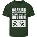 Warning Tools Builder Plumber Electrician Mens Cotton T-Shirt Tee Top Forest Green