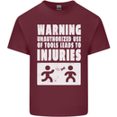 Warning Tools Builder Plumber Electrician Mens Cotton T-Shirt Tee Top Maroon
