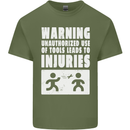 Warning Tools Builder Plumber Electrician Mens Cotton T-Shirt Tee Top Military Green