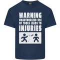 Warning Tools Builder Plumber Electrician Mens Cotton T-Shirt Tee Top Navy Blue