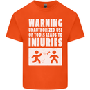 Warning Tools Builder Plumber Electrician Mens Cotton T-Shirt Tee Top Orange