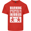 Warning Tools Builder Plumber Electrician Mens Cotton T-Shirt Tee Top Red