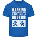 Warning Tools Builder Plumber Electrician Mens Cotton T-Shirt Tee Top Royal Blue