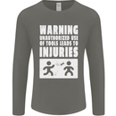 Warning Tools Builder Plumber Electrician Mens Long Sleeve T-Shirt Charcoal