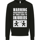 Warning Tools Builder Plumber Electrician Mens Sweatshirt Jumper Black