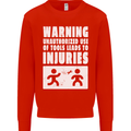 Warning Tools Builder Plumber Electrician Mens Sweatshirt Jumper Bright Red