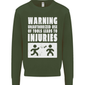 Warning Tools Builder Plumber Electrician Mens Sweatshirt Jumper Forest Green