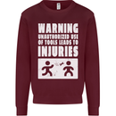 Warning Tools Builder Plumber Electrician Mens Sweatshirt Jumper Maroon