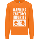 Warning Tools Builder Plumber Electrician Mens Sweatshirt Jumper Orange
