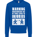Warning Tools Builder Plumber Electrician Mens Sweatshirt Jumper Royal Blue