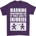 Warning Tools Builder Plumber Electrician Mens T-Shirt 100% Cotton Purple