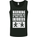 Warning Tools Builder Plumber Electrician Mens Vest Tank Top Black
