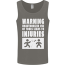 Warning Tools Builder Plumber Electrician Mens Vest Tank Top Charcoal