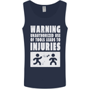 Warning Tools Builder Plumber Electrician Mens Vest Tank Top Navy Blue