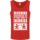 Warning Tools Builder Plumber Electrician Mens Vest Tank Top Red