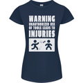 Warning Tools Builder Plumber Electrician Womens Petite Cut T-Shirt Navy Blue