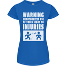 Warning Tools Builder Plumber Electrician Womens Petite Cut T-Shirt Royal Blue