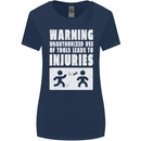 Warning Tools Builder Plumber Electrician Womens Wider Cut T-Shirt Navy Blue