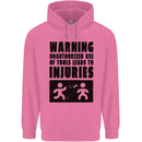 Warning Tools DIY Tradesman Carpenter Childrens Kids Hoodie Azalea