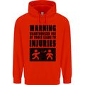 Warning Tools DIY Tradesman Carpenter Childrens Kids Hoodie Bright Red